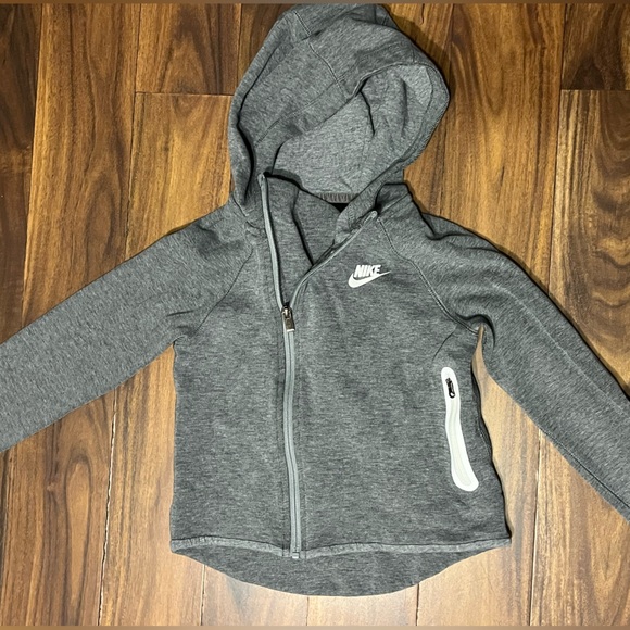 Nike Kids Gray Tech Hoodie Zip 6X - Picture 3 of 5